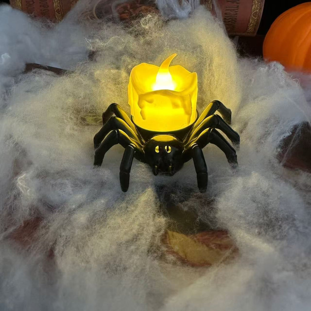 Halloween Giant Spider Lights with LED Glowing Eyes and Candle Flame for Party Decoration - Image 12