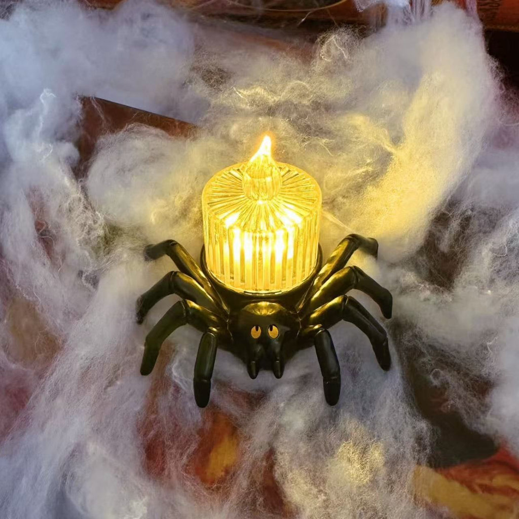Halloween Giant Spider Lights with LED Glowing Eyes and Candle Flame for Party Decoration - Image 15