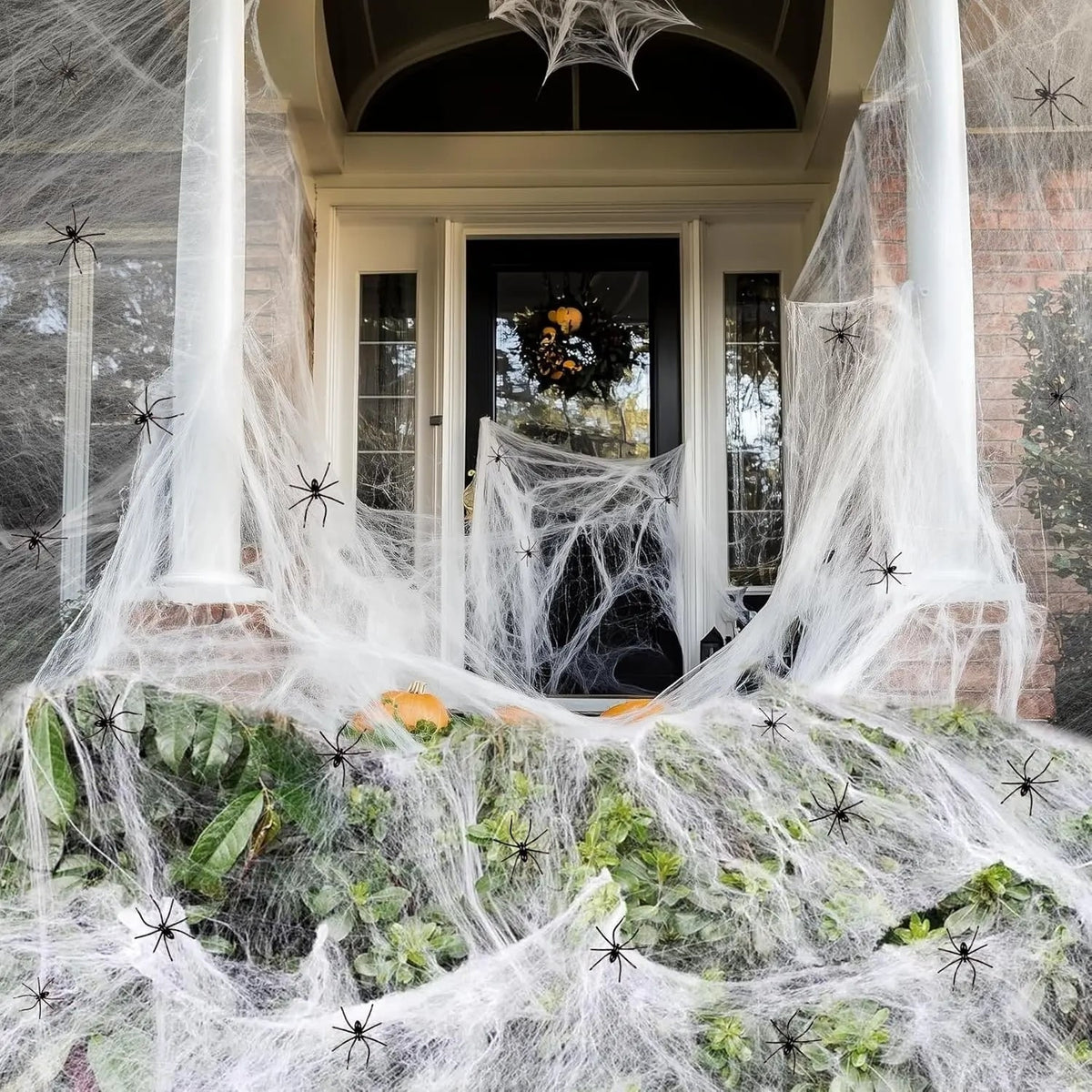 Halloween Giant Spider Web Decoration with Stretch and Plastic for Outdoor Party Decor - Image 1