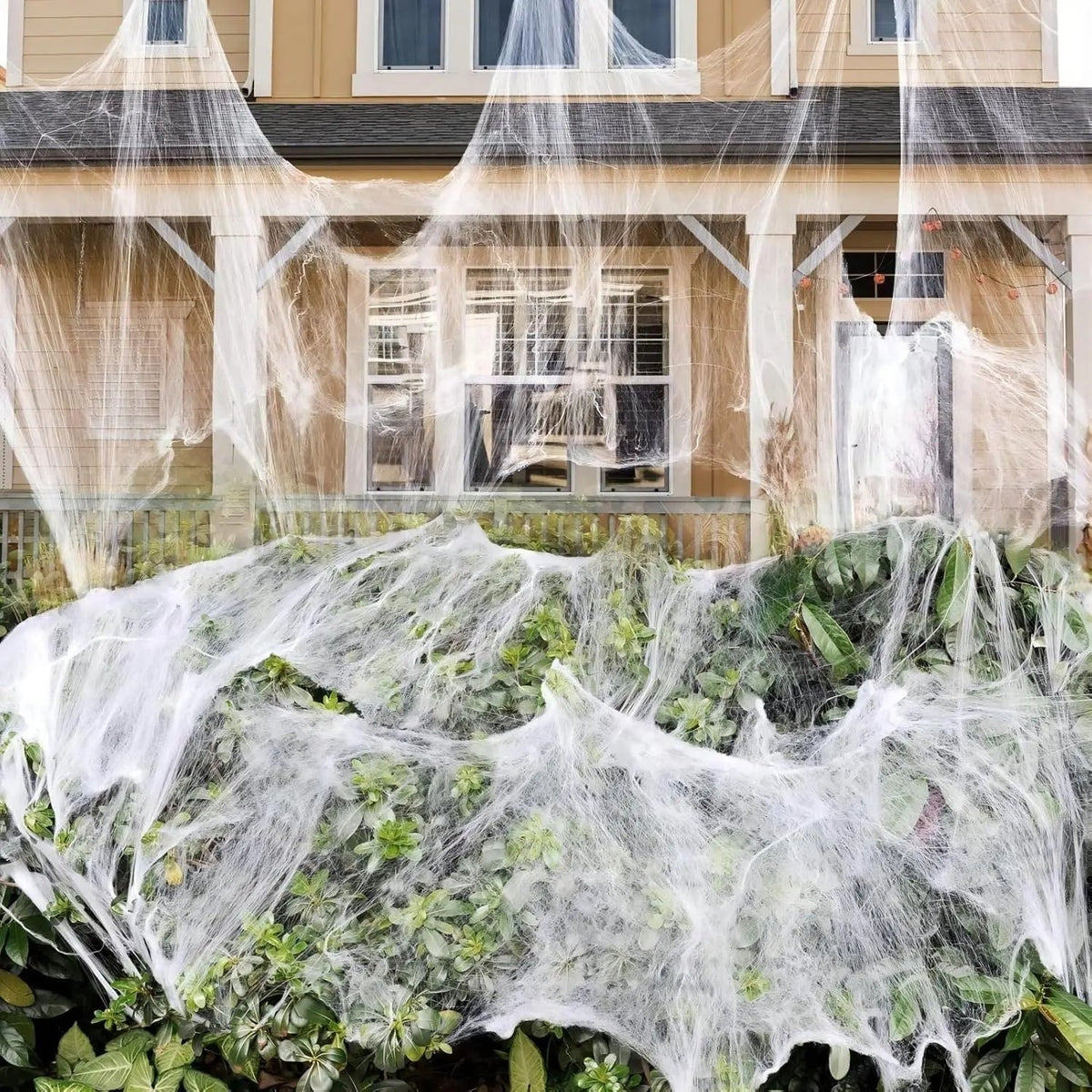 Halloween Giant Spider Web Decoration with Stretch and Plastic for Outdoor Party Decor - Image 2
