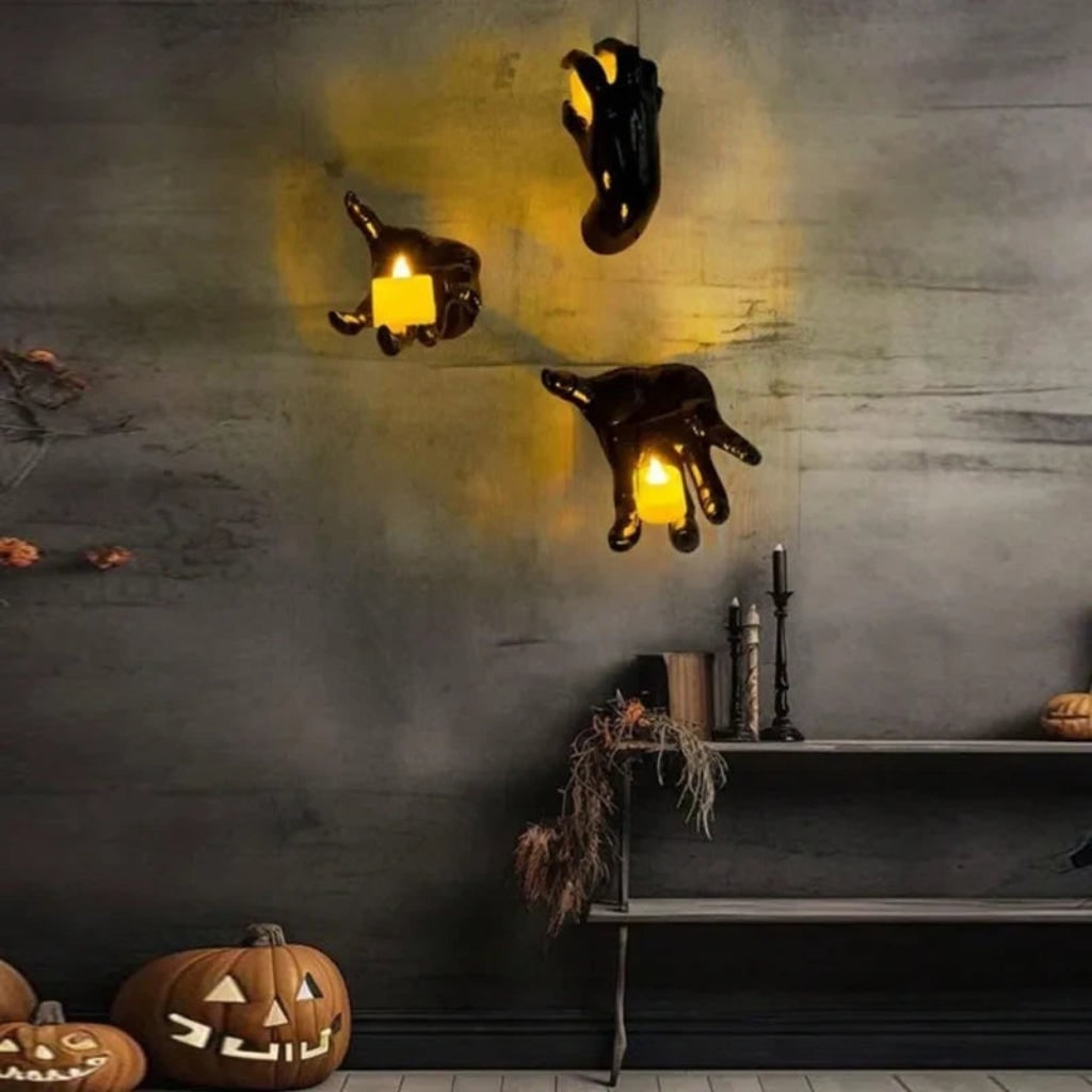 Halloween Gothic Wall Decor 3D Hand Candle Holders for Bathroom Dining Room Kitchen - Image 6