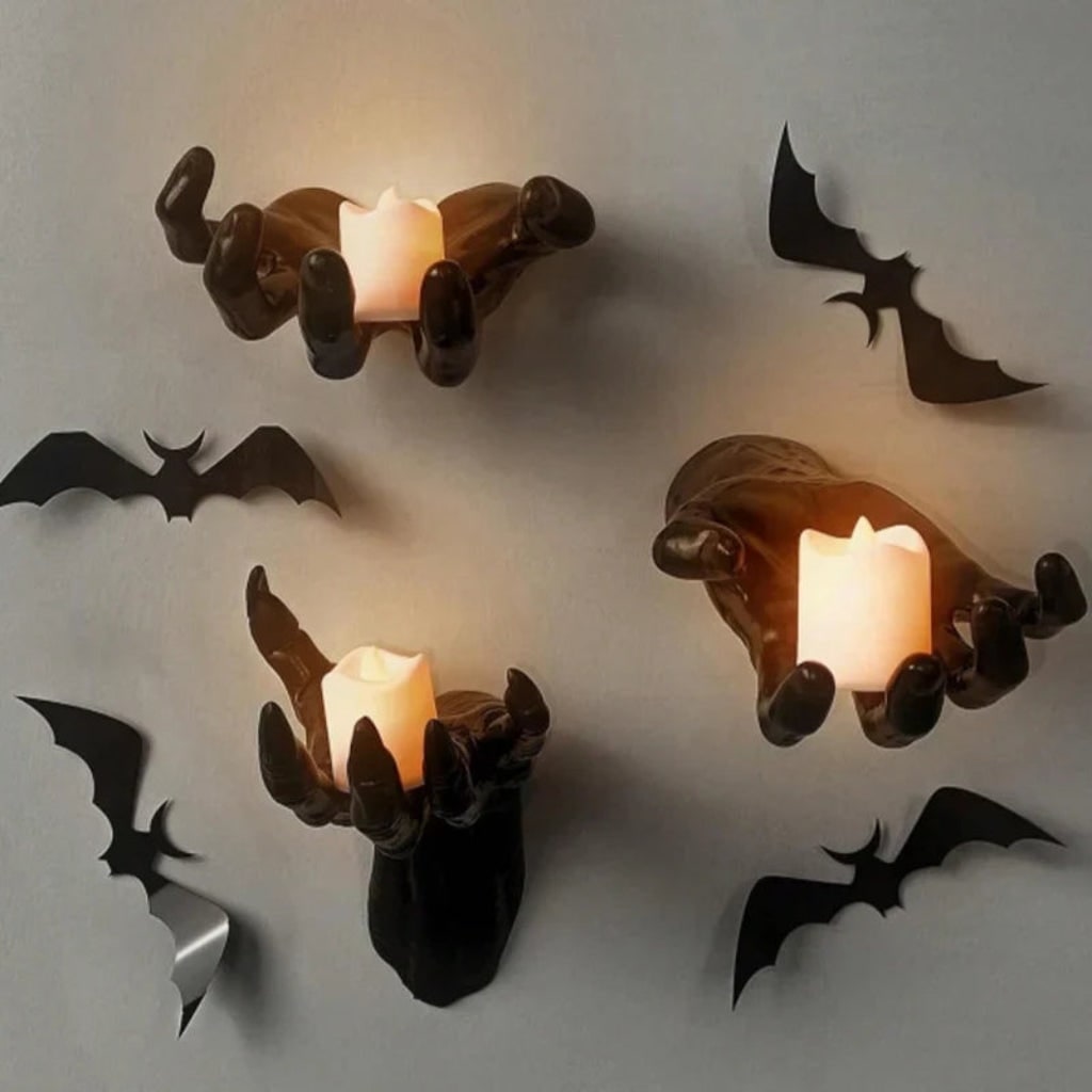 Halloween Gothic Wall Decor 3D Hand Candle Holders for Bathroom Dining Room Kitchen - Image 8
