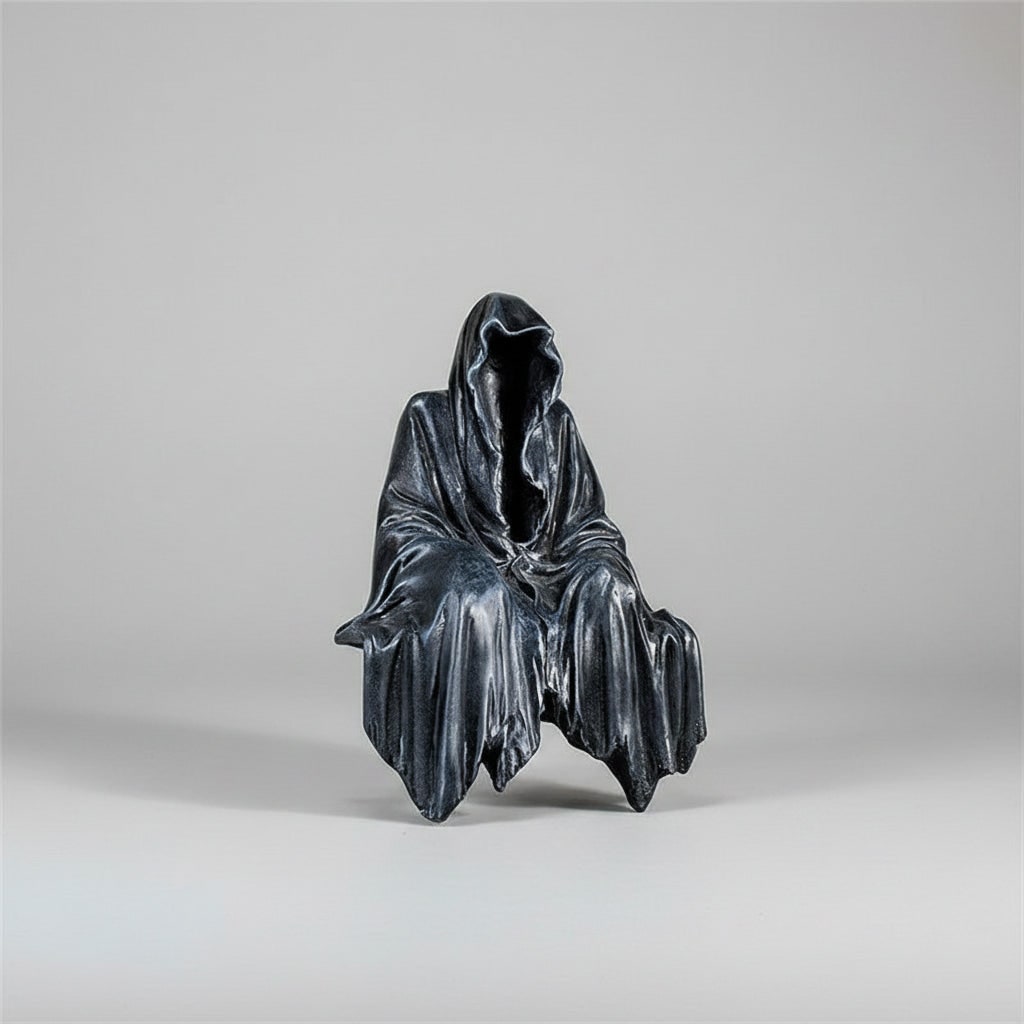 Halloween Grim Reaper Statue Spooky Gothic Resin Decoration for Haunted House - Image 2