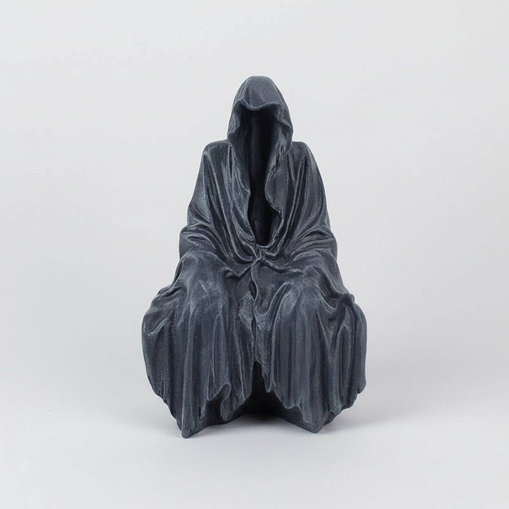 Halloween Grim Reaper Statue Spooky Gothic Resin Decoration for Haunted House - Image 3