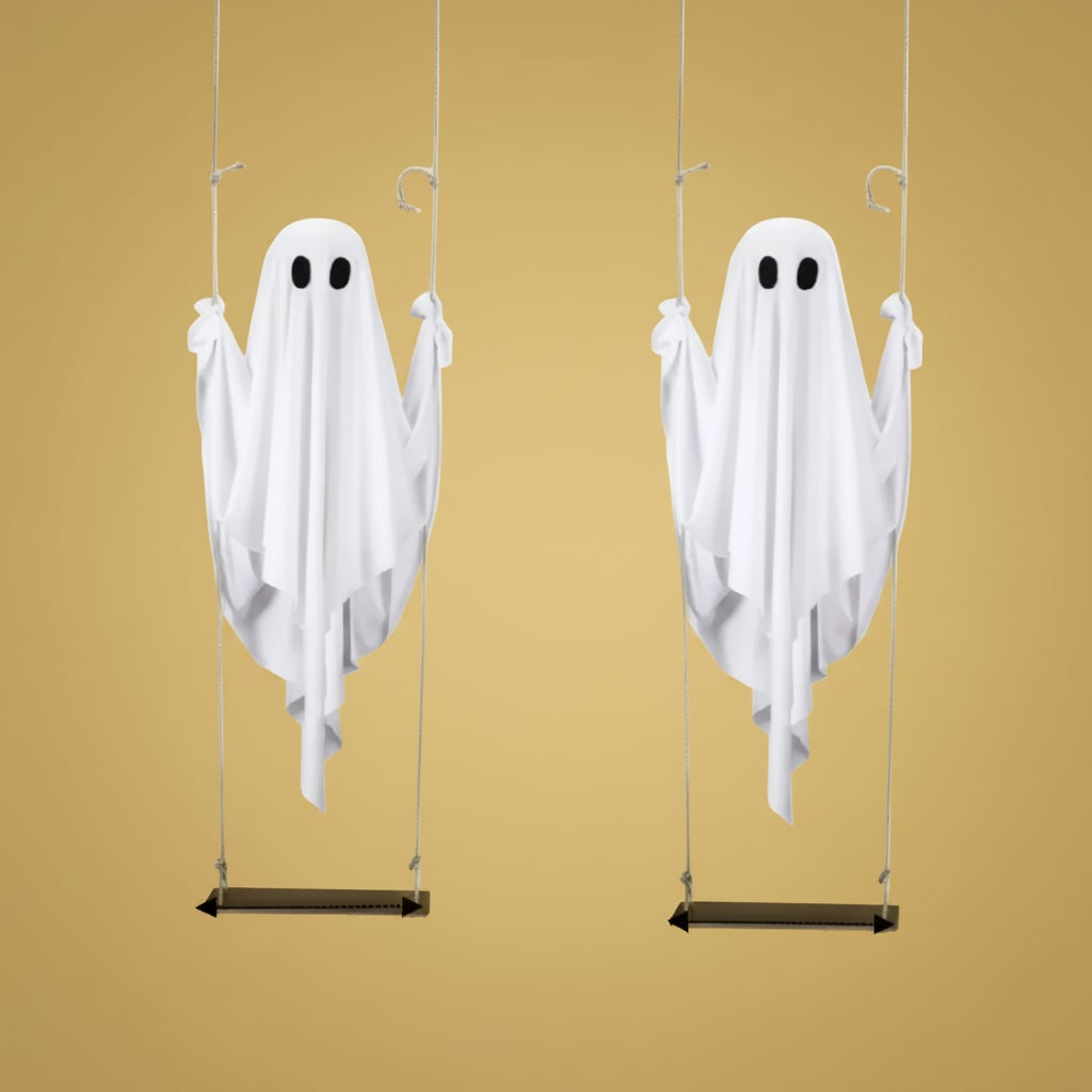 Halloween Hanging Ghost Decoration with LED Light Swing for Outdoor Yard Party Decor - Image 5