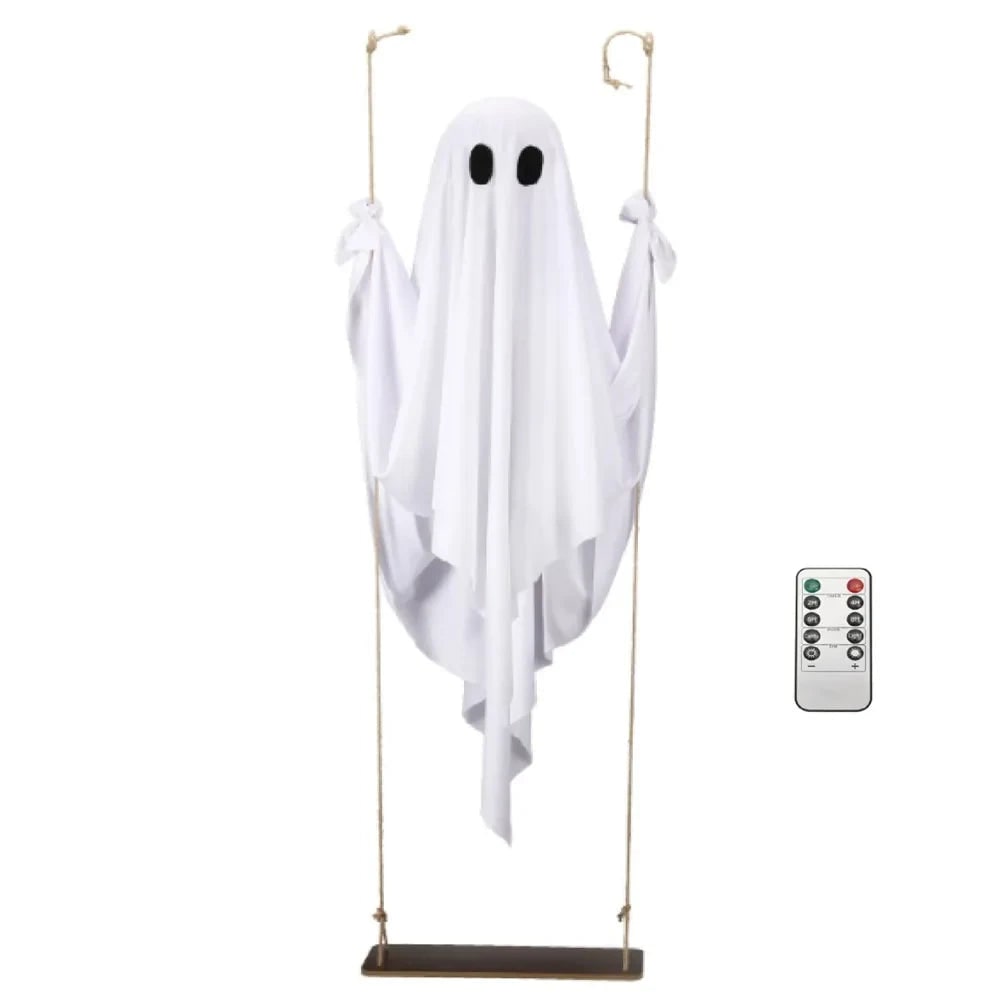 Halloween Hanging Ghost Decoration with LED Light Up and Remote Control for Yard - Image 5