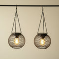 Halloween Hanging Solar Lantern Outdoor Lights with Black Metal Mesh Globe for Yard Decoration - Image 2