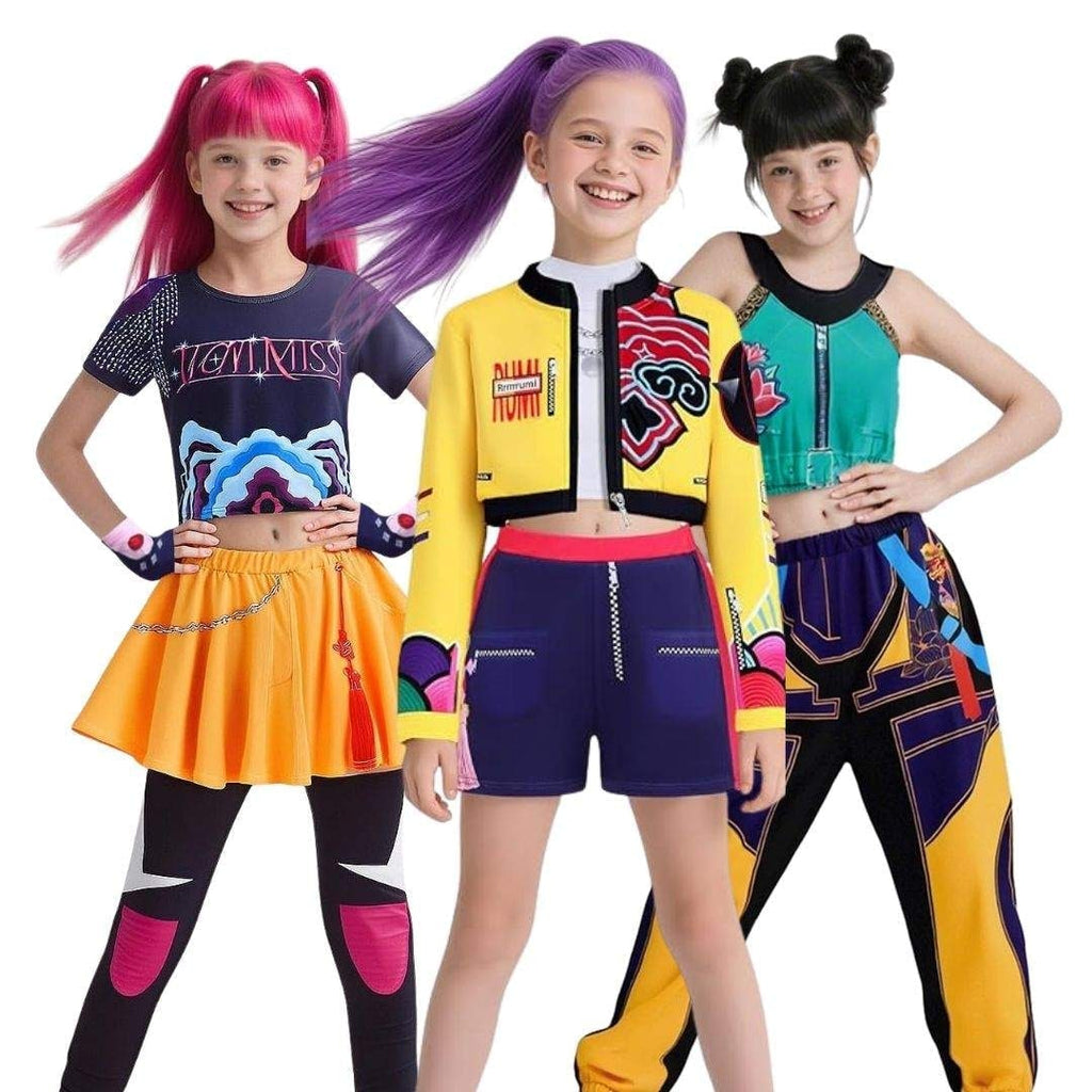 Halloween Hip Hop Dance Costume Outfit with Crop Jacket and Tassel Details - Image 2