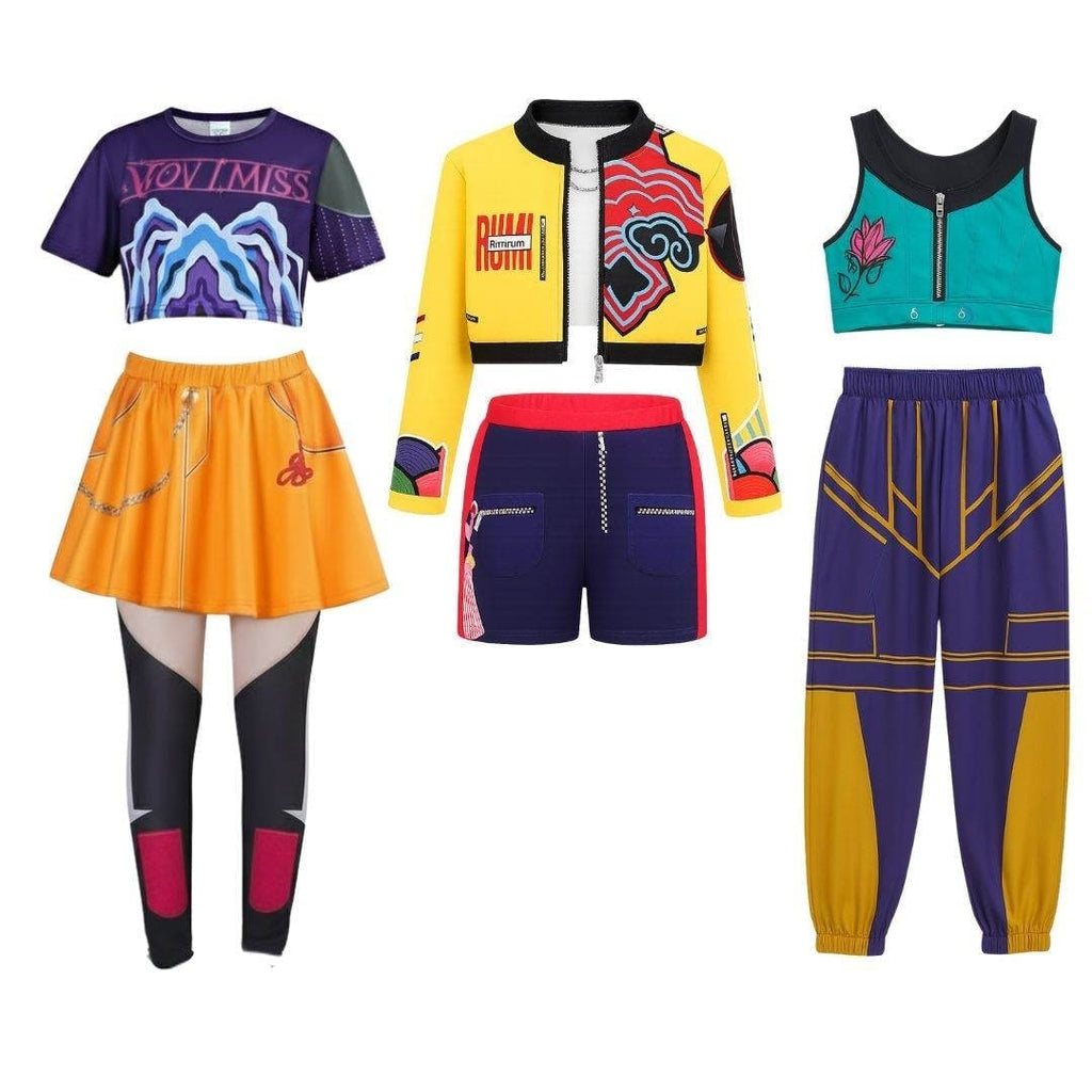 Halloween Hip Hop Dance Costume Outfit with Crop Jacket and Tassel Details - Image 4