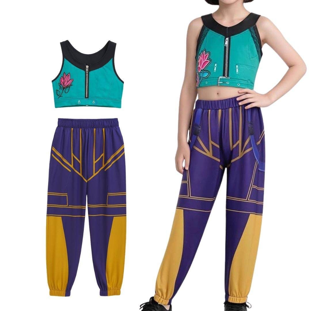Halloween Hip Hop Dance Costume Outfit with Crop Jacket and Tassel Details - Image 8