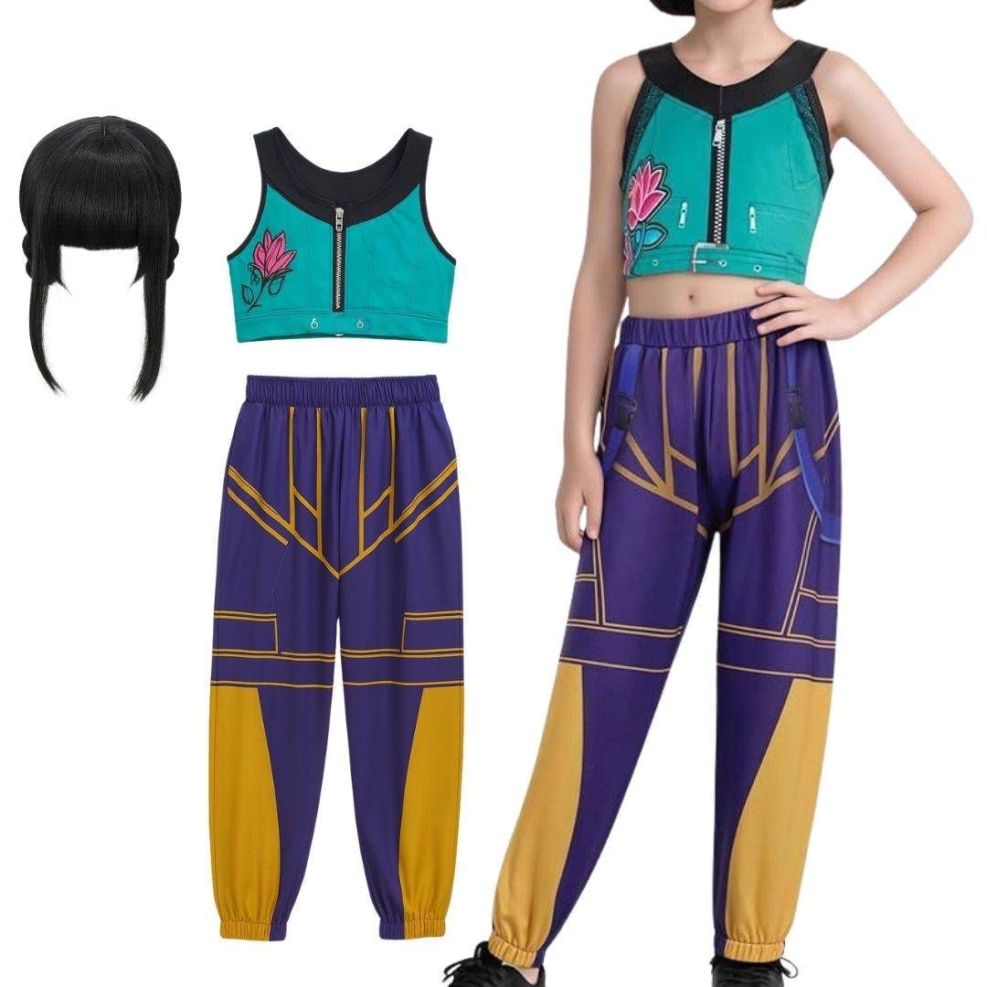 Halloween Hip Hop Dance Costume Outfit with Crop Jacket and Tassel Details - Image 9