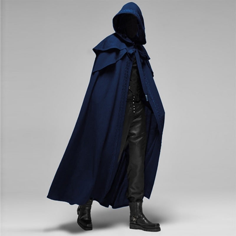 Halloween Hooded Cloak with Cape and Embroidered Trim for Costume Party and Haunted House - Image 3