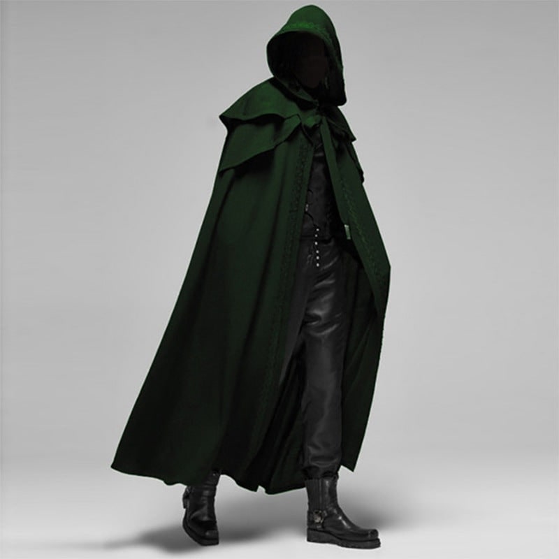 Halloween Hooded Cloak with Cape and Embroidered Trim for Costume Party and Haunted House - Image 4