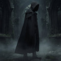 Halloween Hooded Cloak with Hood and Shoulder Capelet for Gothic Witch Costume Party - Image 1