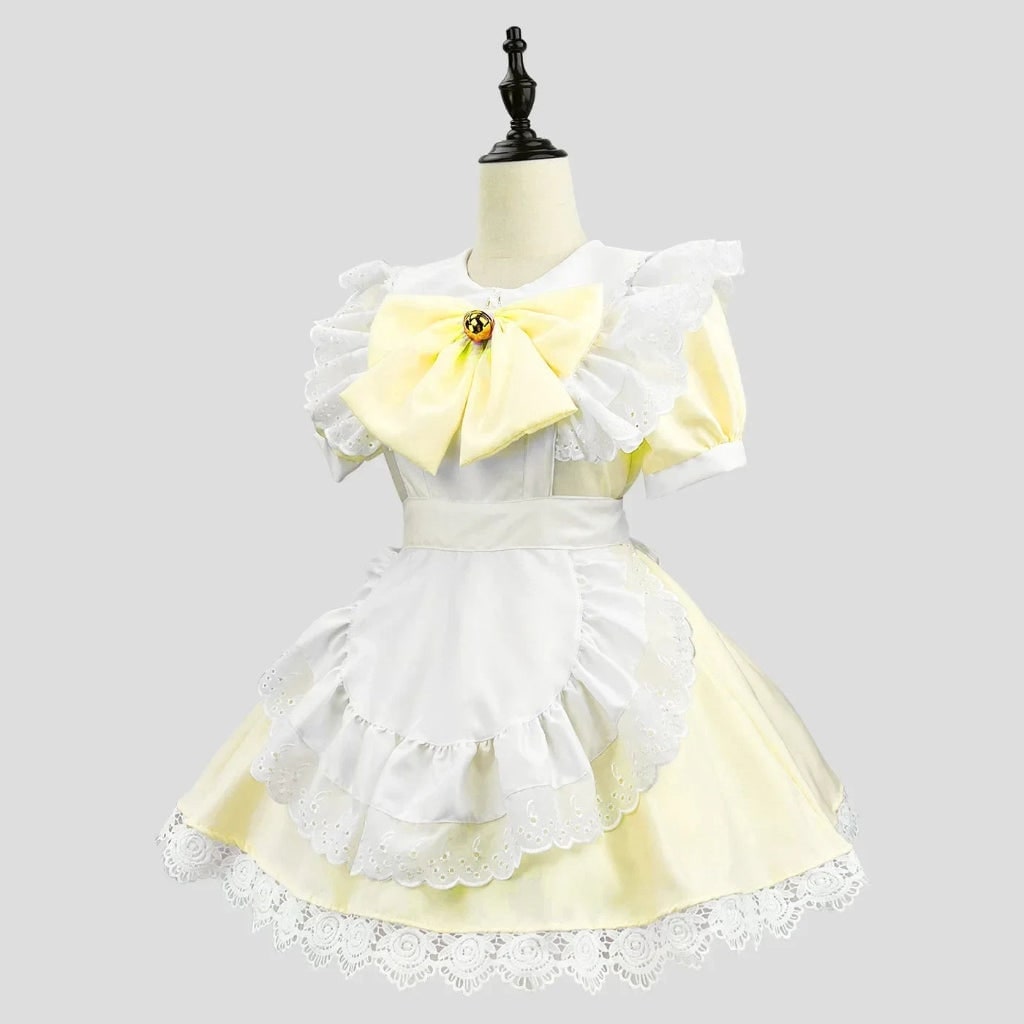 Halloween House Maid Costume Dress with Ruffled Apron and flying boy Collar for Plus Size - Image 5