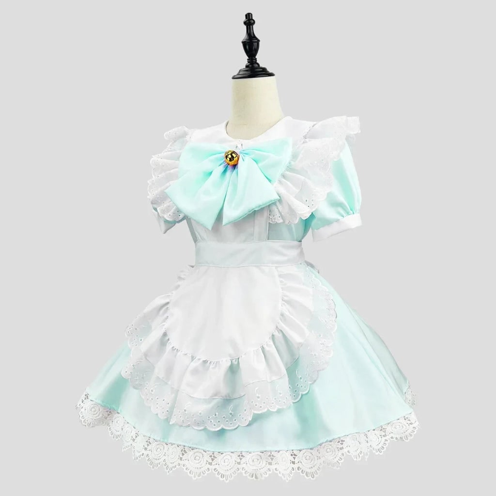 Halloween House Maid Costume Dress with Ruffled Apron and flying boy Collar for Plus Size - Image 6