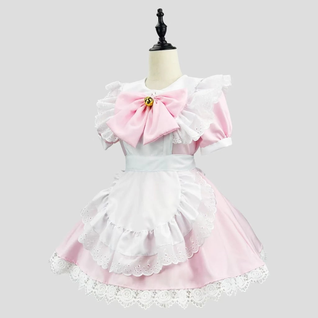 Halloween House Maid Costume Dress with Ruffled Apron and flying boy Collar for Plus Size - Image 8