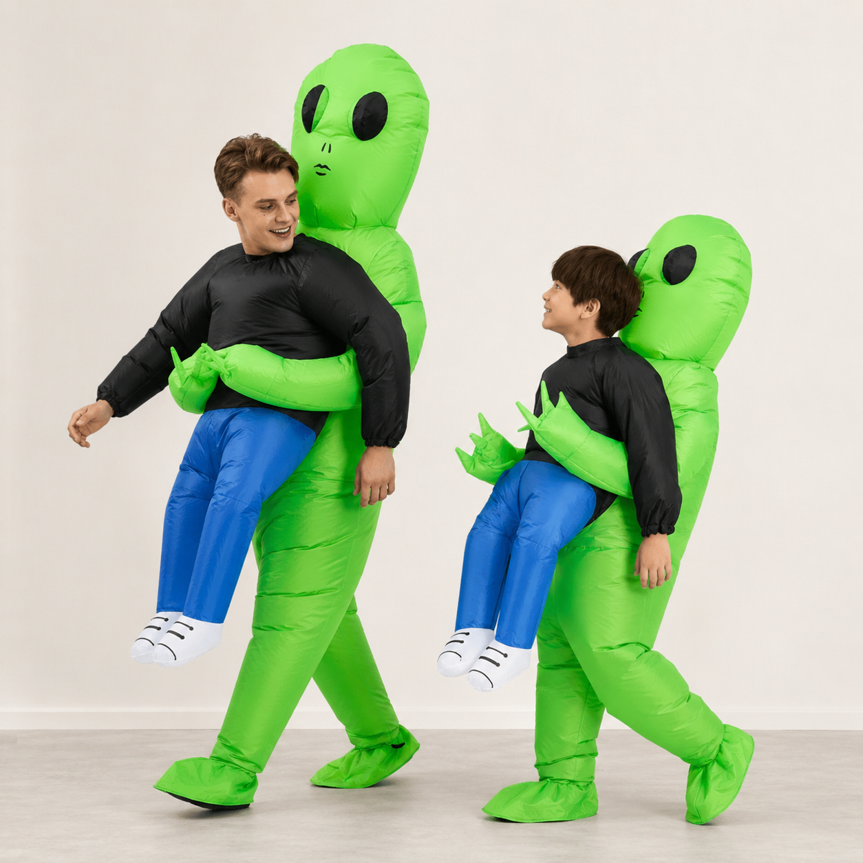 Halloween Inflatable Alien Costume with Built-In Fan for Space Party Piggyback Outfit - Image 1