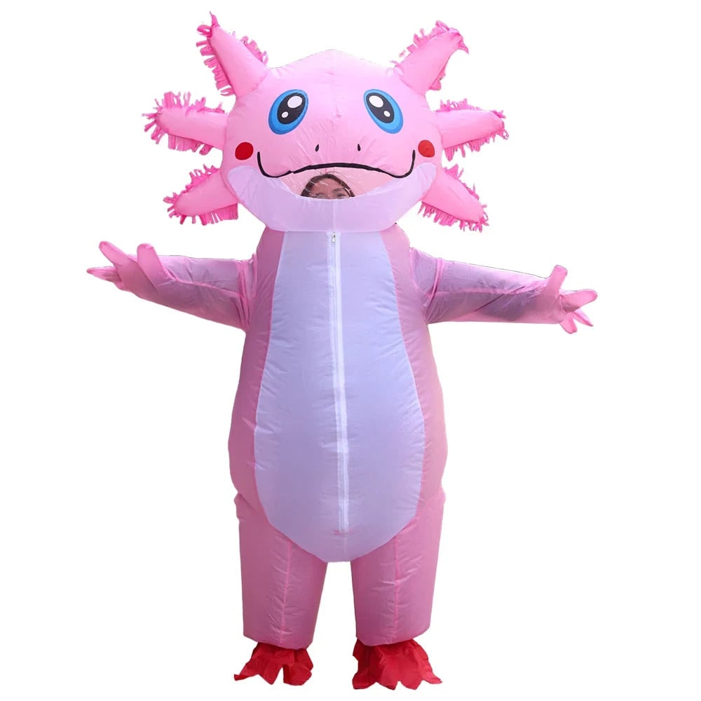 Halloween Inflatable Axolotl Costume with Battery Operated Fan Animal - Image 4