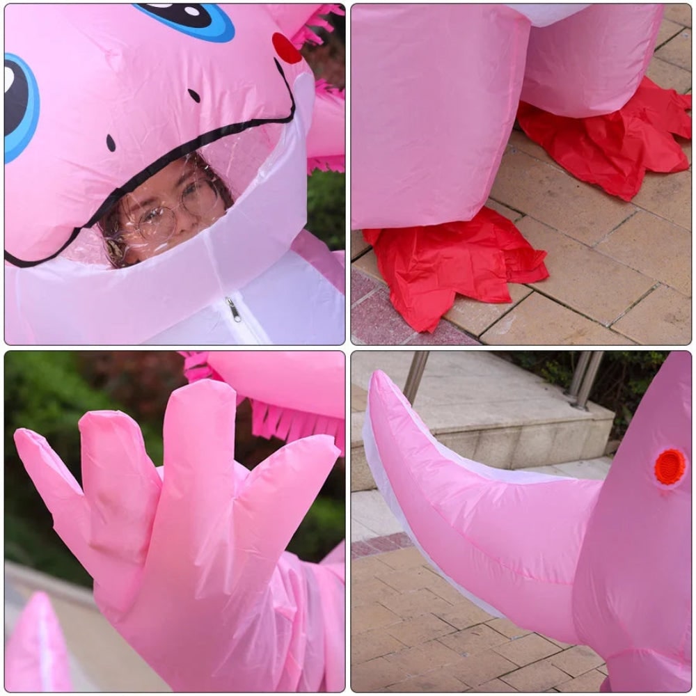 Halloween Inflatable Axolotl Costume with Battery Operated Fan Animal - Image 6