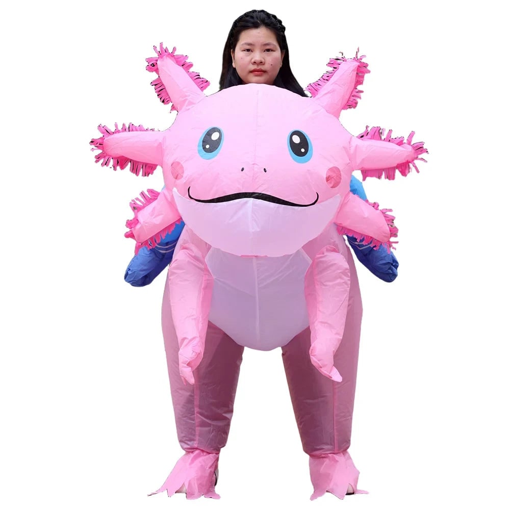 Halloween Inflatable Axolotl Costume with Battery Operated Fan Animal - Image 7