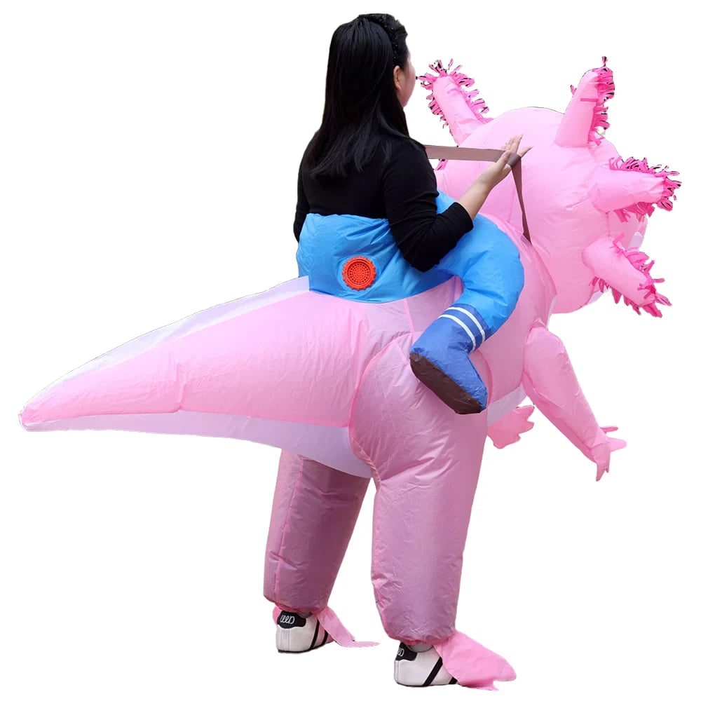 Halloween Inflatable Axolotl Costume with Battery Operated Fan Animal - Image 8