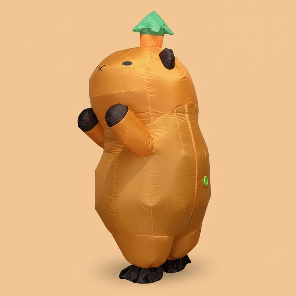 Halloween Inflatable Capybara Costume with Blower Fan and Mesh Face Window - Image 3