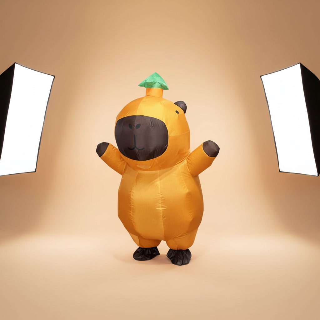 Halloween Inflatable Capybara Costume with Blower Fan and Mesh Face Window - Image 5