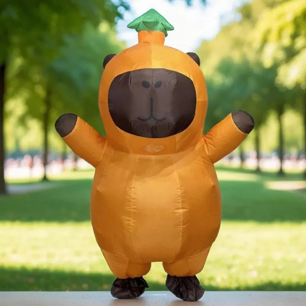 Halloween Inflatable Capybara Costume with Built-In Blower Fan for Funny Animal Party Dress-Up - Image 1