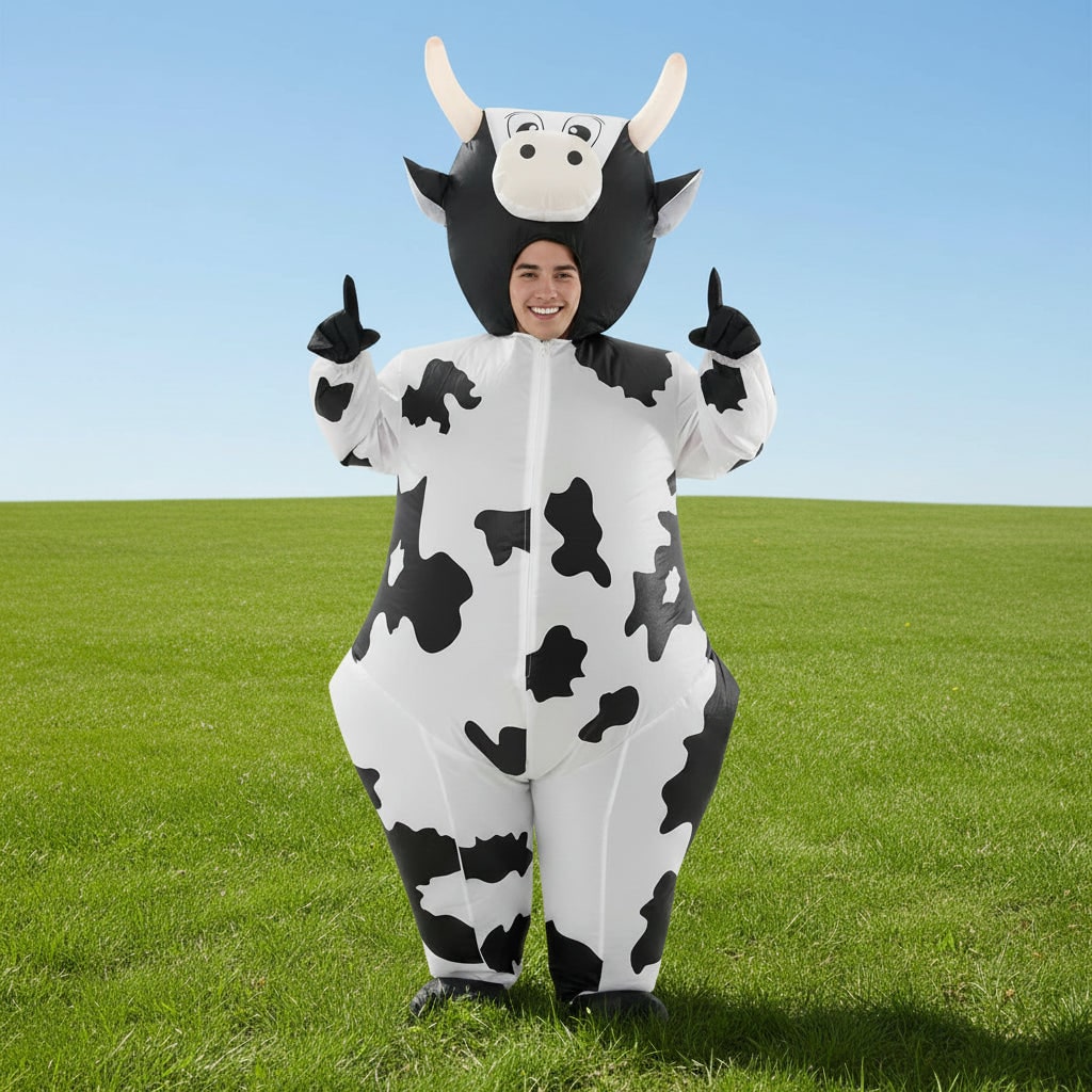 Halloween Inflatable Cow Costume for Funny Full Body Animal Suit Youth - Image 1