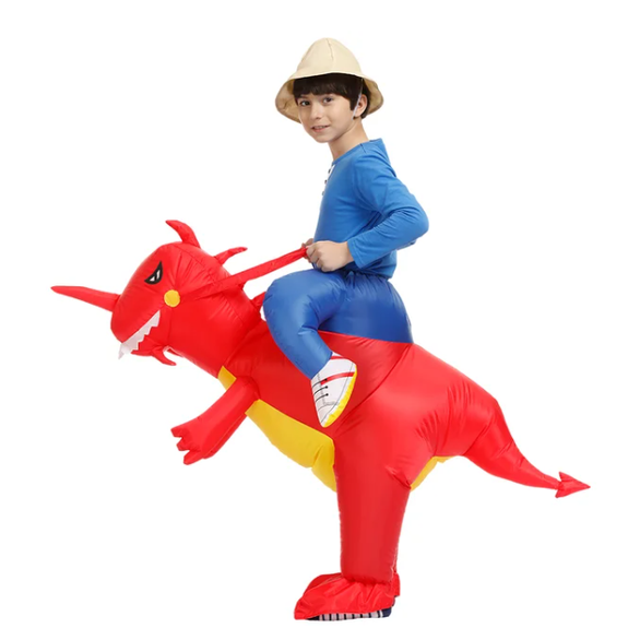 Halloween Inflatable Dinosaur Costume Outfit Suit with Built-In Fan for Party - Image 2