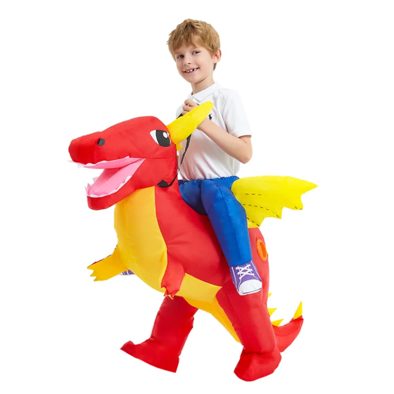 Halloween Inflatable Dinosaur Costume Outfit Suit with Built-In Fan for Party - Image 3