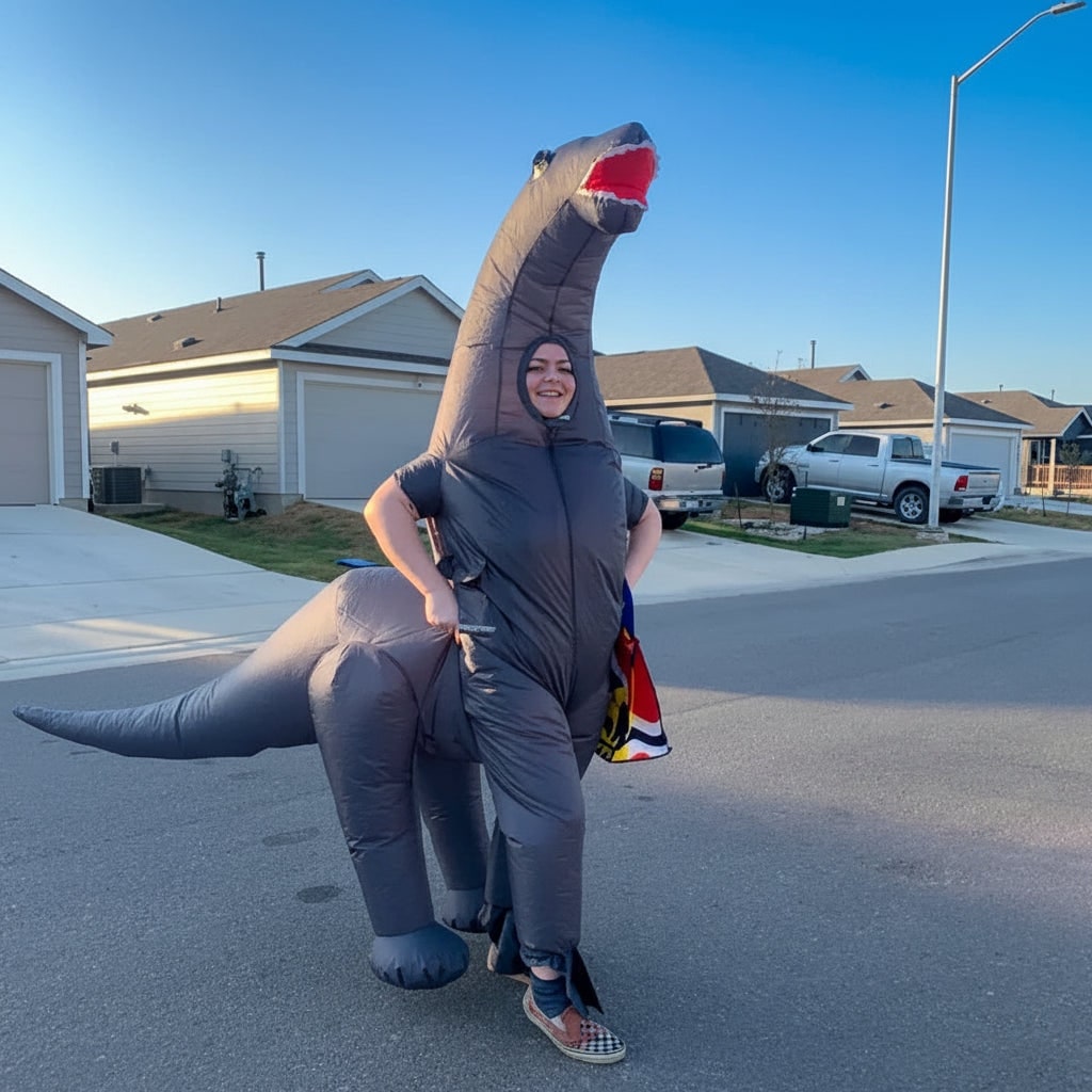 Halloween Inflatable Dinosaur Costume Suit for Youth - Image 4