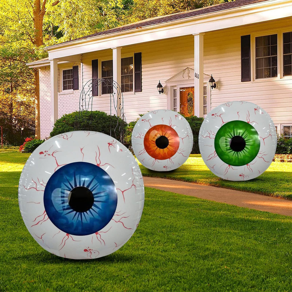 Halloween Inflatable Eyeball Balloon Outdoor Yard Decoration with Bloodshot Design - Image 1