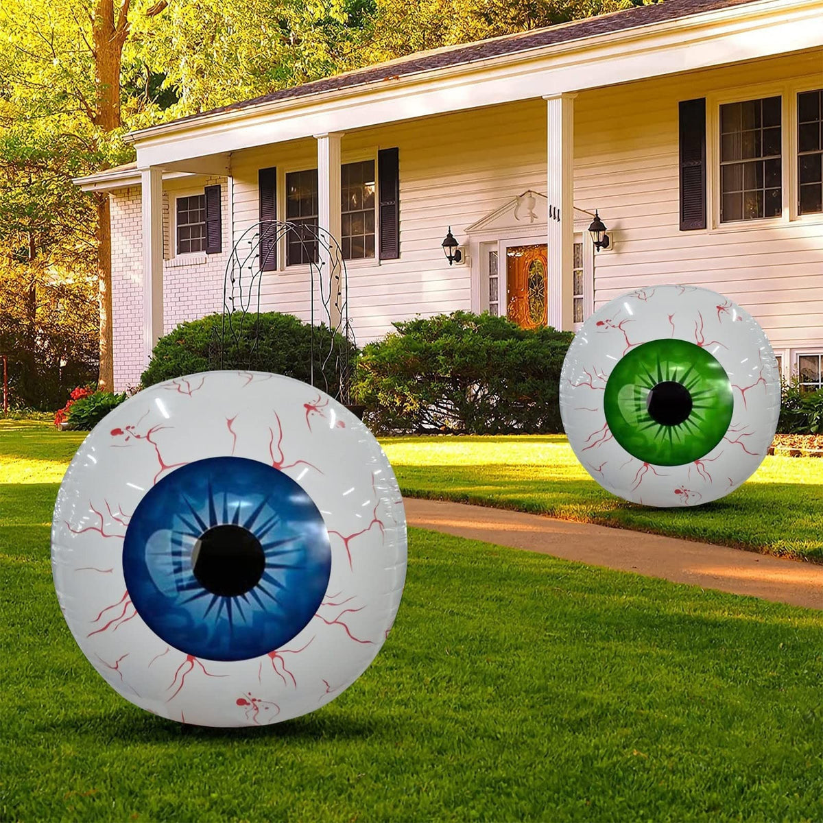 Halloween Inflatable Eyeball Balloon Outdoor Yard Decoration with Bloodshot Design - Image 3