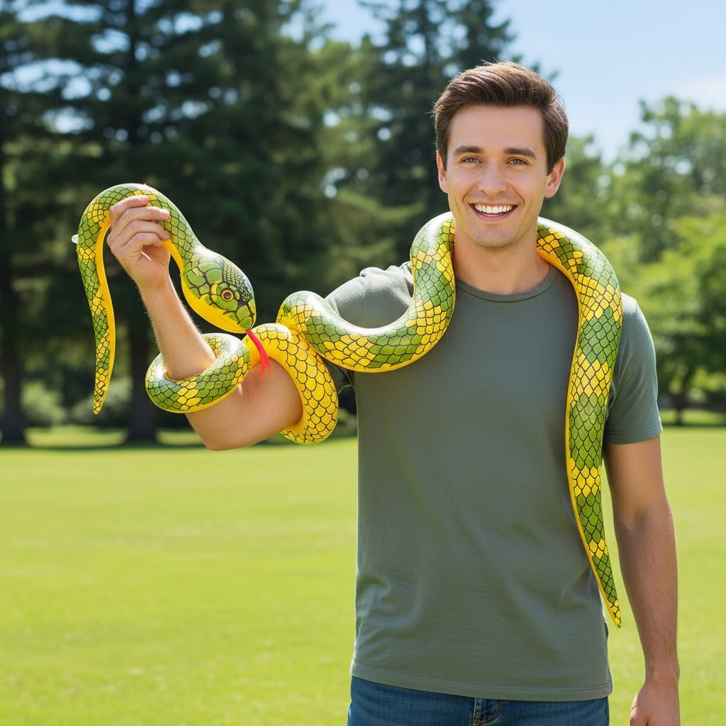 Halloween Inflatable Rubber Boa Snake Toy Water Stuffed Animal Decoration Radio Controlled - Image 3