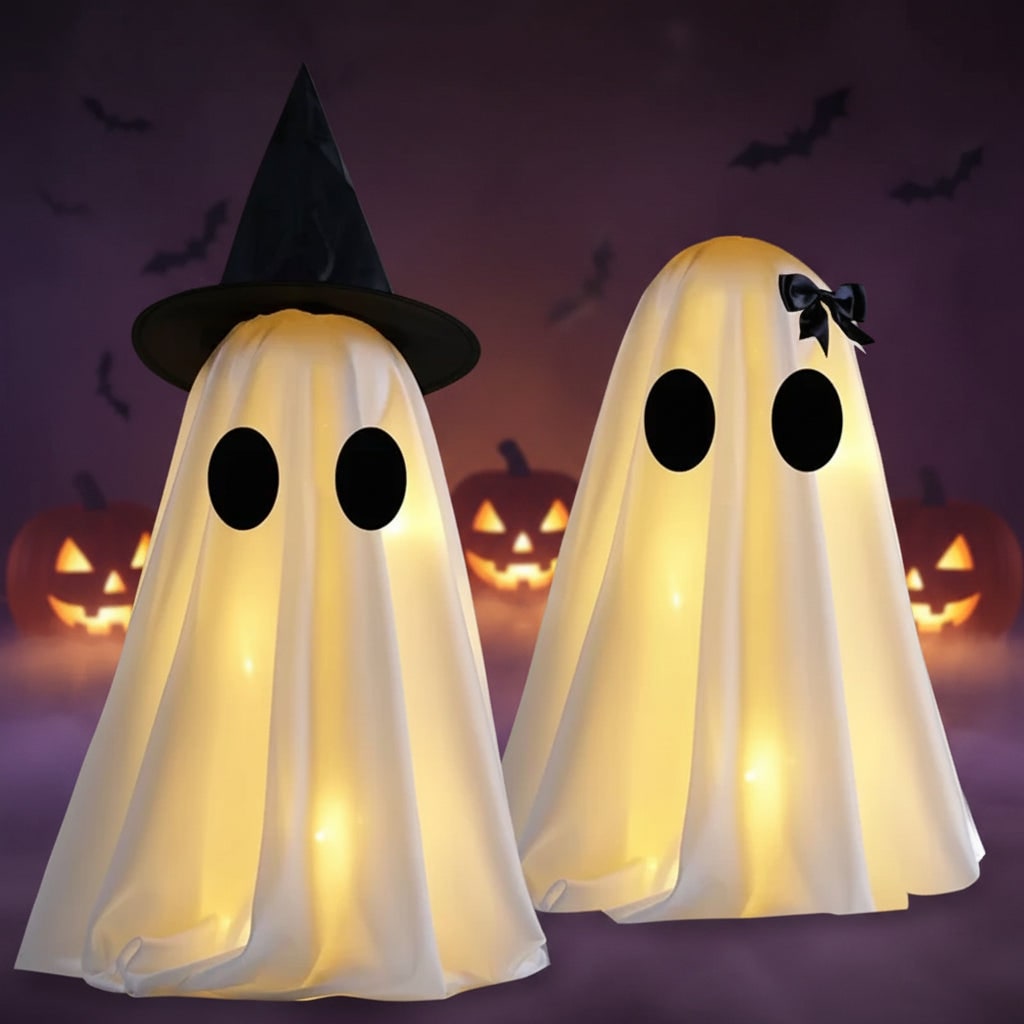 Halloween LED String Lights Ghost Decorations Set of Two for Indoor Tabletop Display Hanging - Image 6
