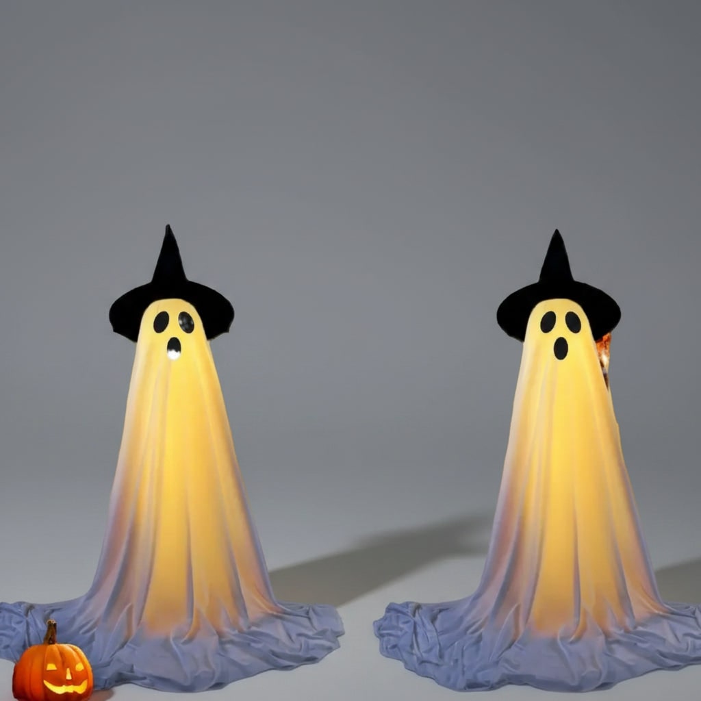 Halloween Lights Outdoor Ghost Decor with LED Up Witch Hat Decoration for Yard Party - Image 4
