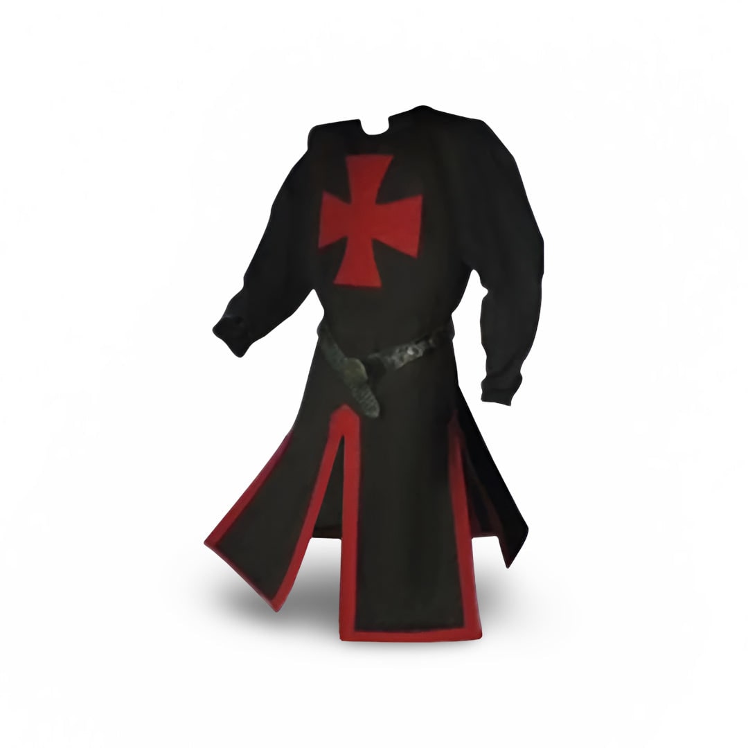Halloween Medieval Knight Costume with Tunic and Hooded Cape for Cosplay Party - Image 3