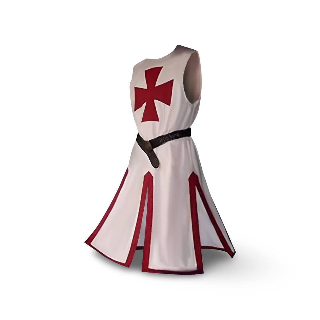 Halloween Medieval Knight Costume with Tunic and Hooded Cape for Cosplay Party - Image 5