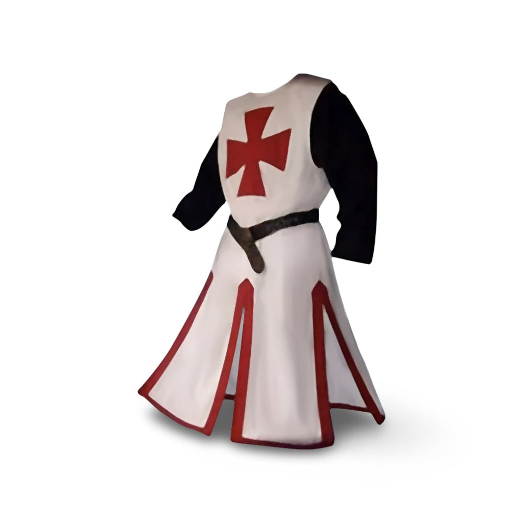 Halloween Medieval Knight Costume with Tunic and Hooded Cape for Cosplay Party - Image 6