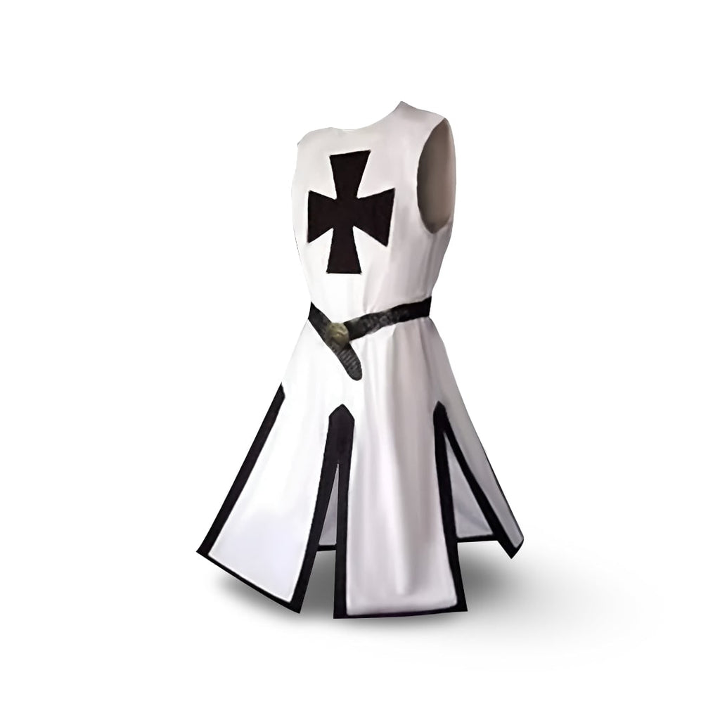 Halloween Medieval Knight Costume with Tunic and Hooded Cape for Cosplay Party - Image 8