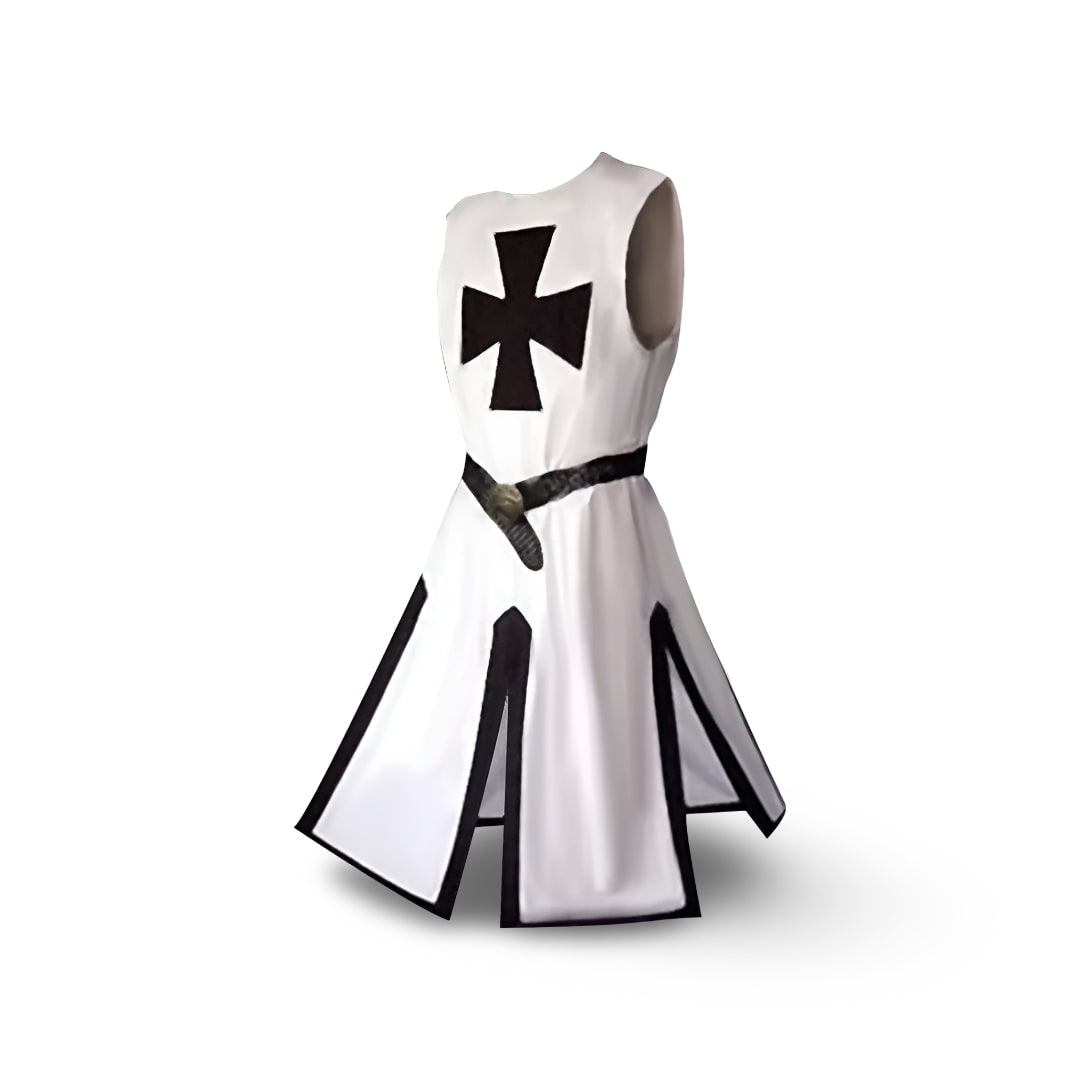Halloween Medieval Knight Costume with Tunic and Hooded Cape for Cosplay Party - Image 8