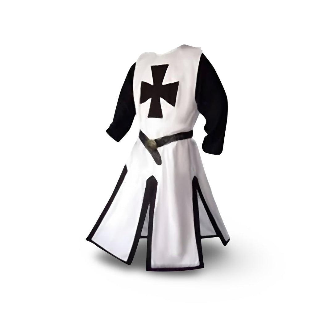 Halloween Medieval Knight Costume with Tunic and Hooded Cape for Cosplay Party - Image 9
