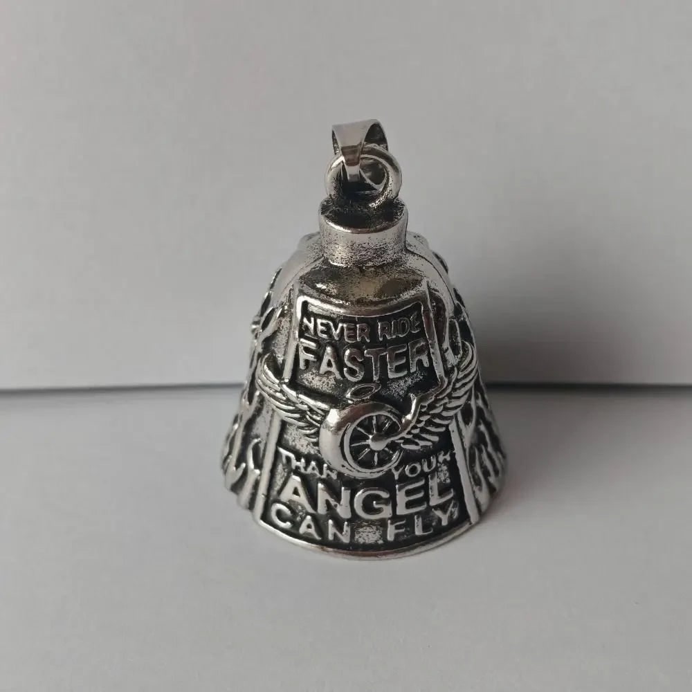 Halloween Motorcycle Guardian Bell for Biker Luck Charm with Angel Wing Design - Image 1