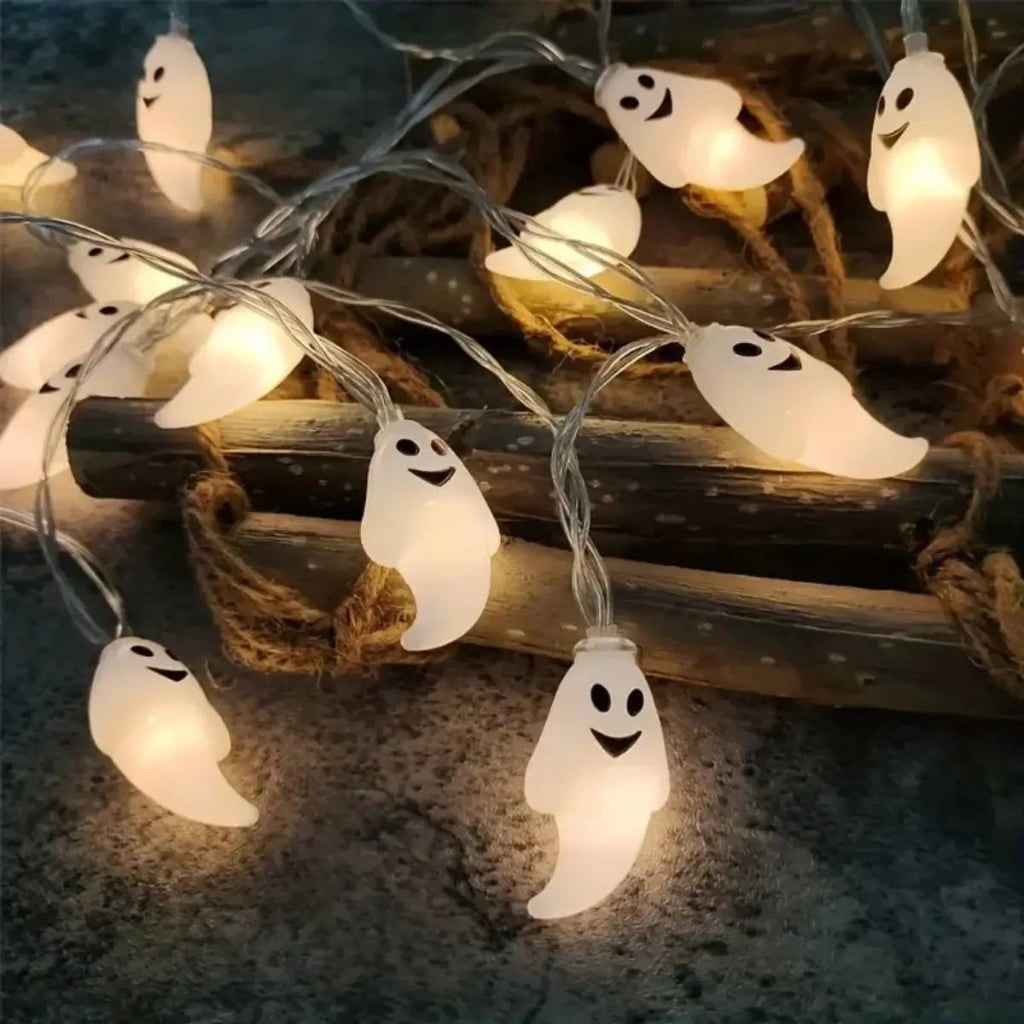 Halloween Outdoor Ghost String Lights with Battery Operated LED for Patio and Backyard Decoration - Image 4