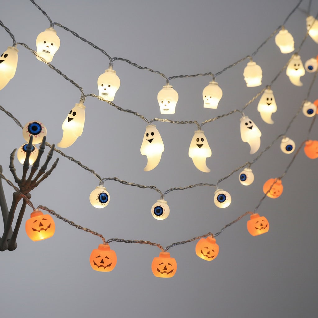 Halloween Outdoor String Lights with LED Battery Operated Novelty Covers for Patio Party Decoration - Image 6