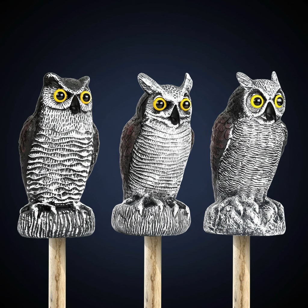 Halloween Owl Decoy Statue and Sculpture for Garden Bird Deterrent Outdoor Decoration Plastic - Image 4