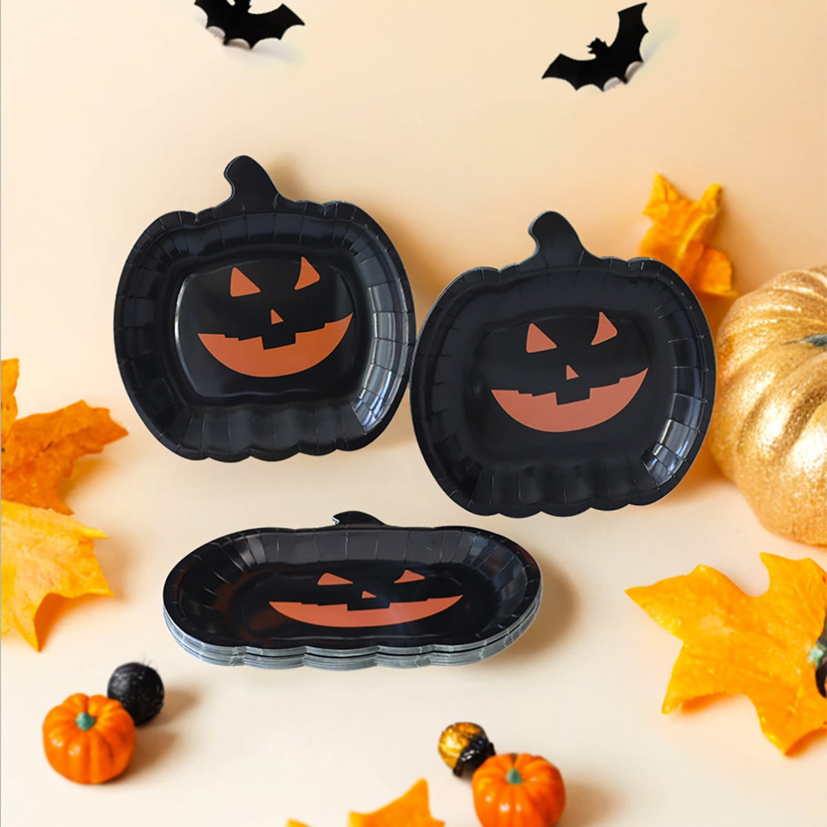 Halloween Paper Plates Microwavable Disposable Pumpkin Shaped for Thanksgiving Dinner - Image 5
