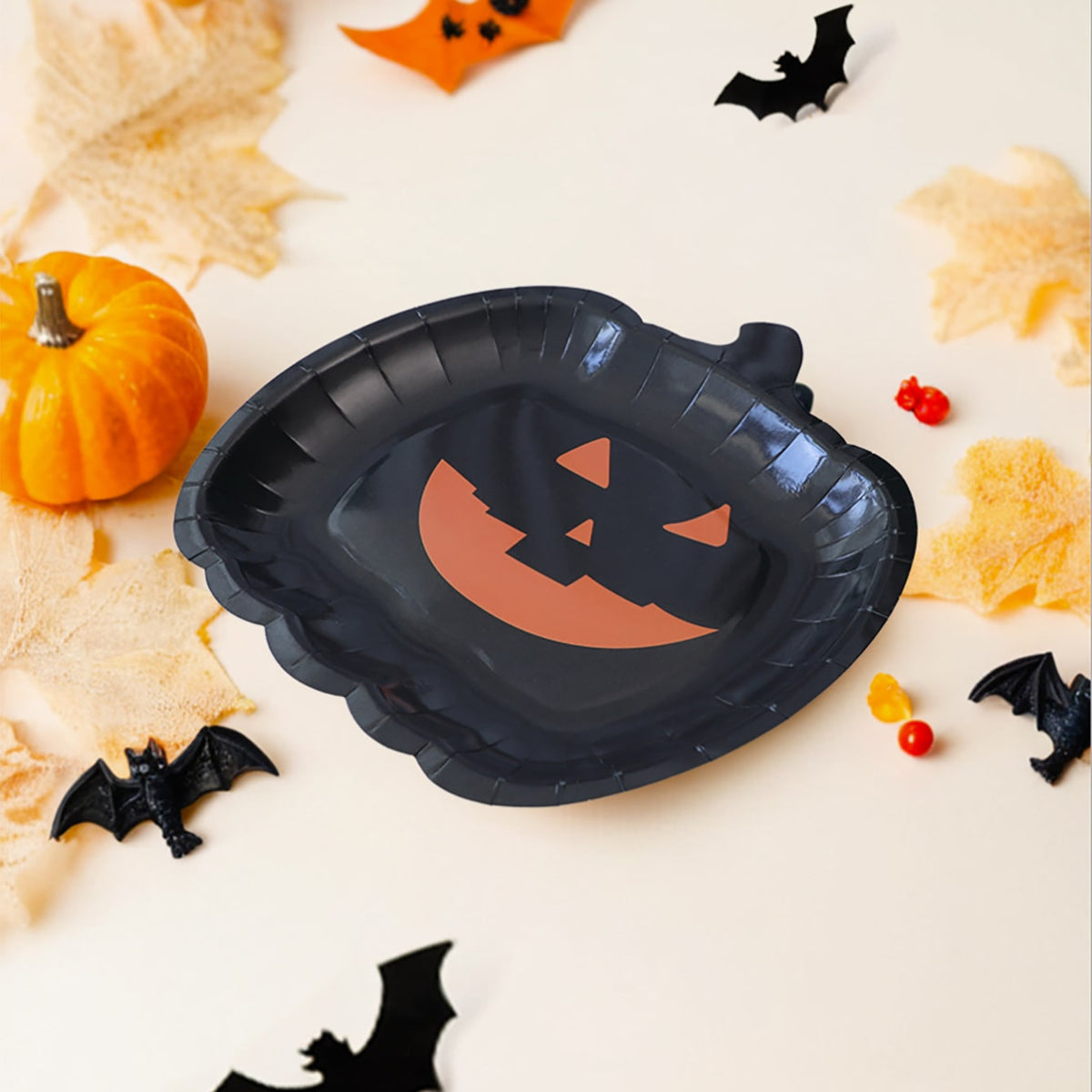 Halloween Paper Plates Microwavable Disposable Pumpkin Shaped for Thanksgiving Dinner - Image 7